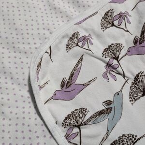 Milkbarn hummingbird baby blanket with polka dots